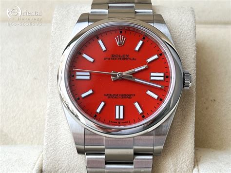 rolex coral red discontinued|rolex oyster perpetual review.